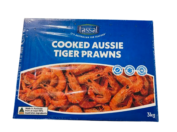 3kg COOKED Tiger Prawn 16/20